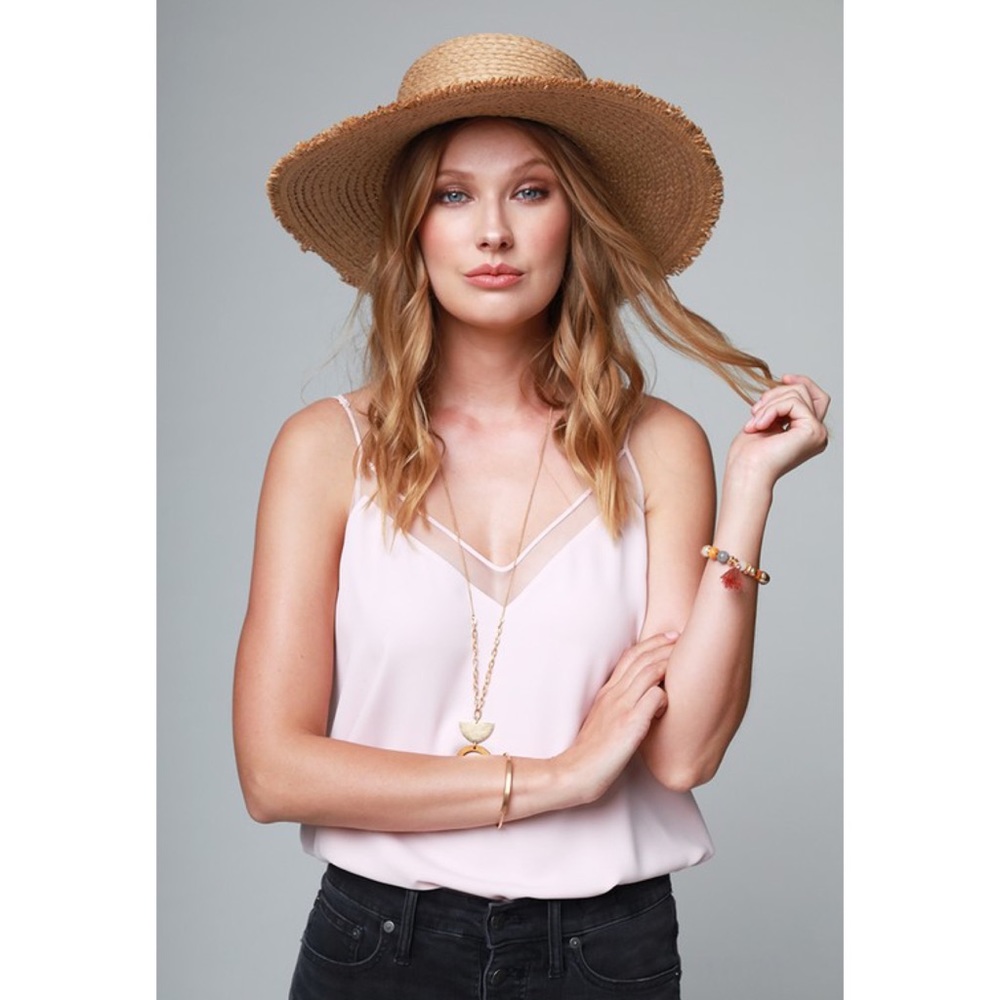 ‘Blessed’ Straw Hat w/ Ribbon Accent - Picture 7 of 8